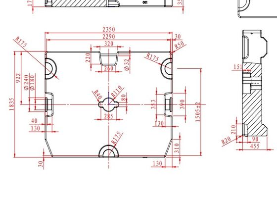 Pengecoran Vakum OEM GG150 10000kg Crane Counter Weight